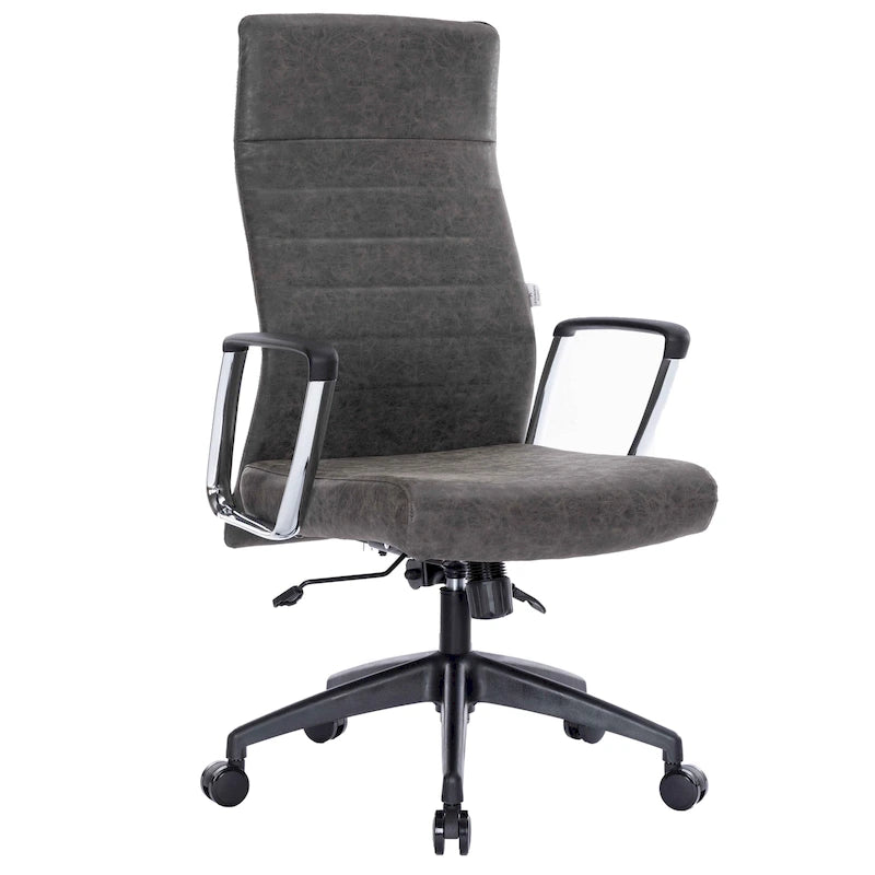 Chaise de bureau de conférence moderne en cuir à dossier haut