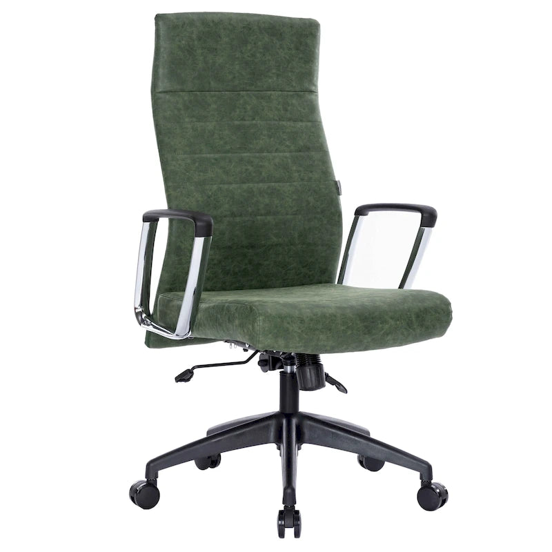 Chaise de bureau de conférence moderne en cuir à dossier haut