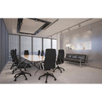Chaise de bureau de conférence moderne en cuir à dossier haut