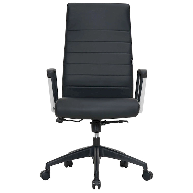 Chaise de bureau de conférence moderne en cuir à dossier haut