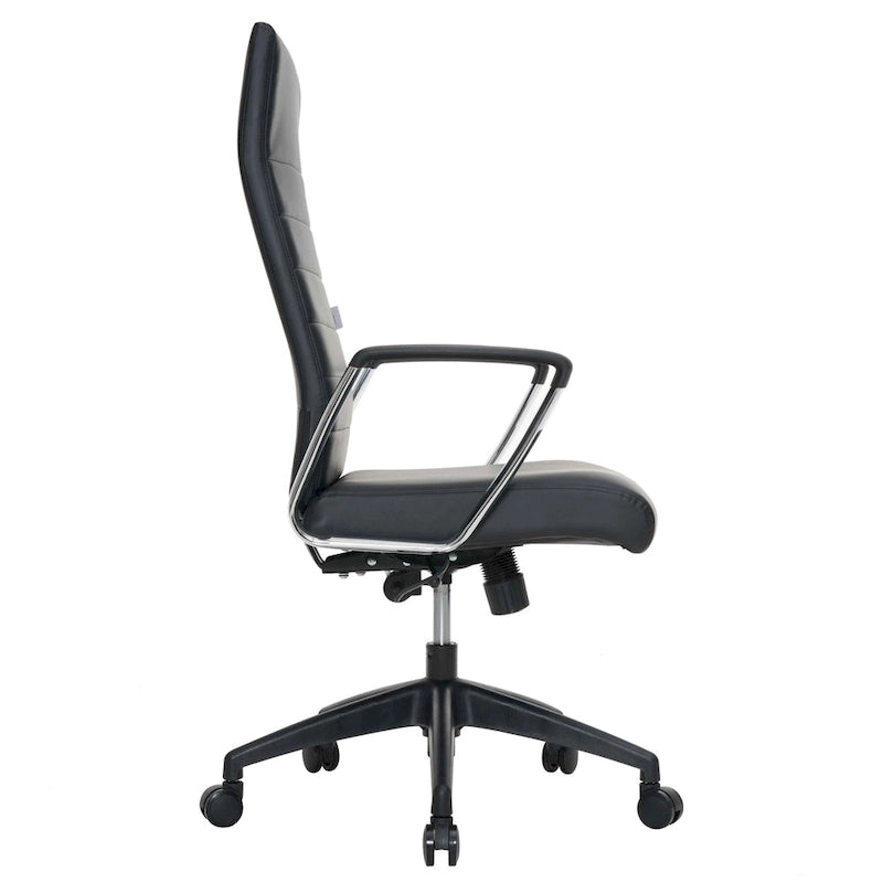 Chaise de bureau de conférence moderne en cuir à dossier haut