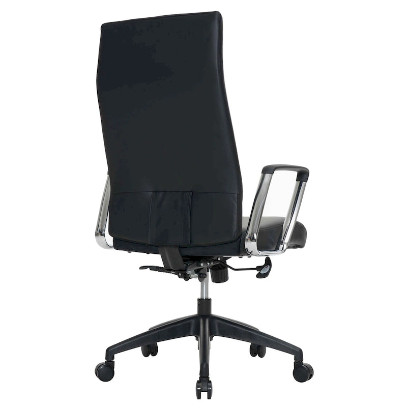Chaise de bureau de conférence moderne en cuir à dossier haut