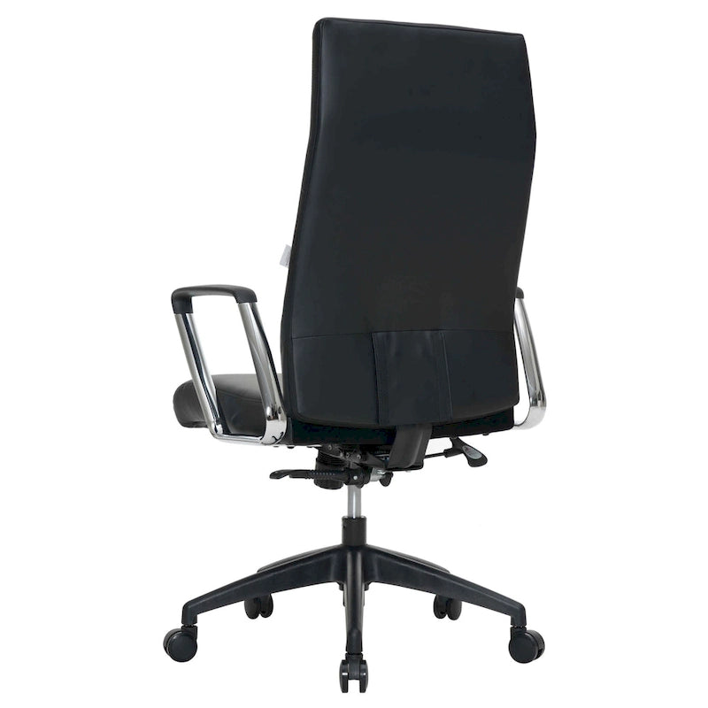 Chaise de bureau de conférence moderne en cuir à dossier haut