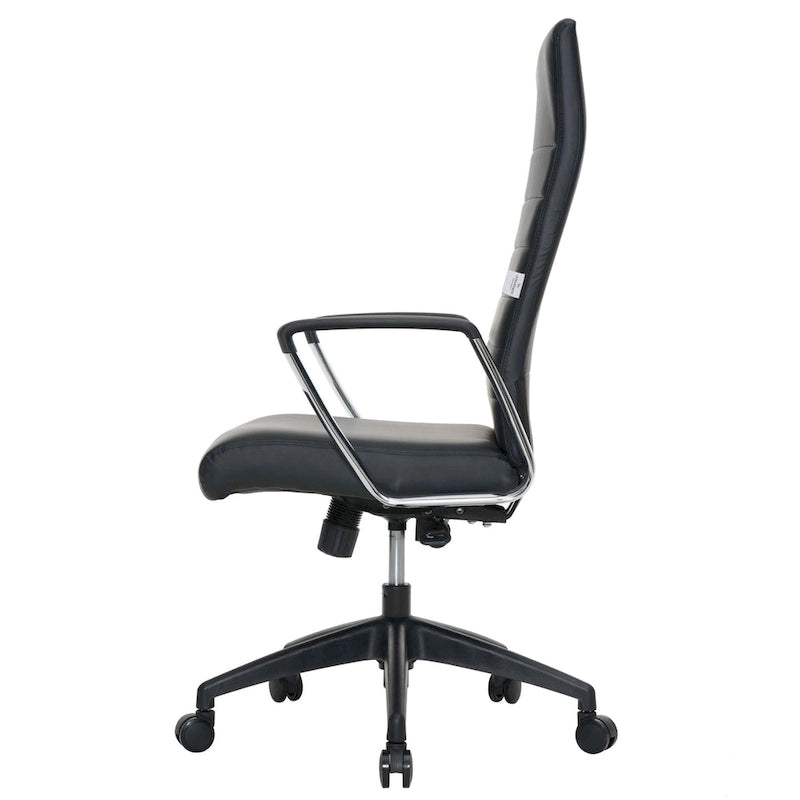 Chaise de bureau de conférence moderne en cuir à dossier haut