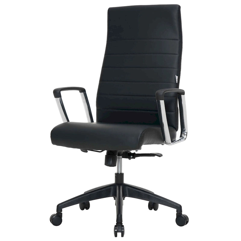 Chaise de bureau de conférence moderne en cuir à dossier haut