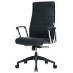 Chaise de bureau de conférence moderne en cuir à dossier haut