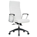 Chaise de bureau de conférence moderne en cuir à dossier haut