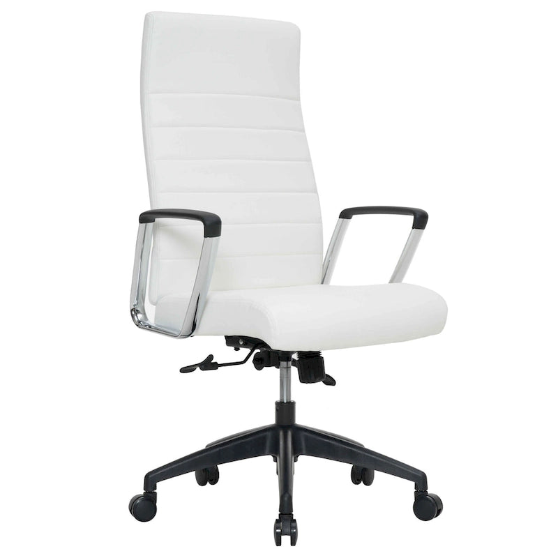 Chaise de bureau de conférence moderne en cuir à dossier haut
