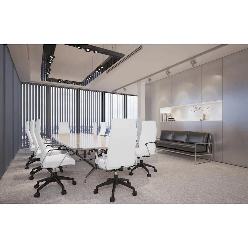 Chaise de bureau de conférence moderne en cuir à dossier haut