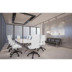 Chaise de bureau de conférence moderne en cuir à dossier haut