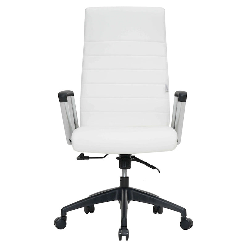 Chaise de bureau de conférence moderne en cuir à dossier haut