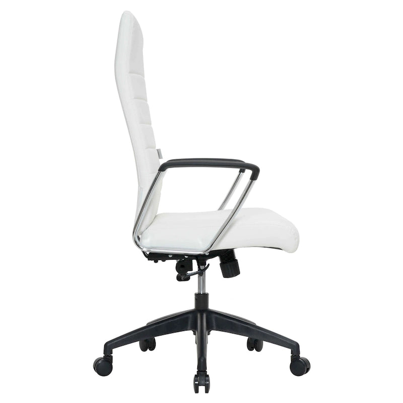 Chaise de bureau de conférence moderne en cuir à dossier haut