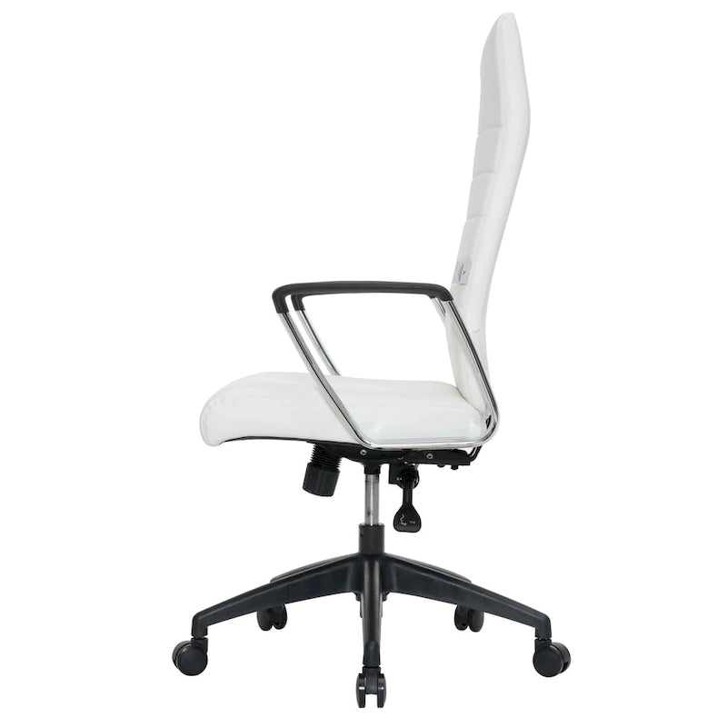 Chaise de bureau de conférence moderne en cuir à dossier haut