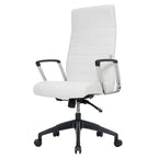Chaise de bureau de conférence moderne en cuir à dossier haut