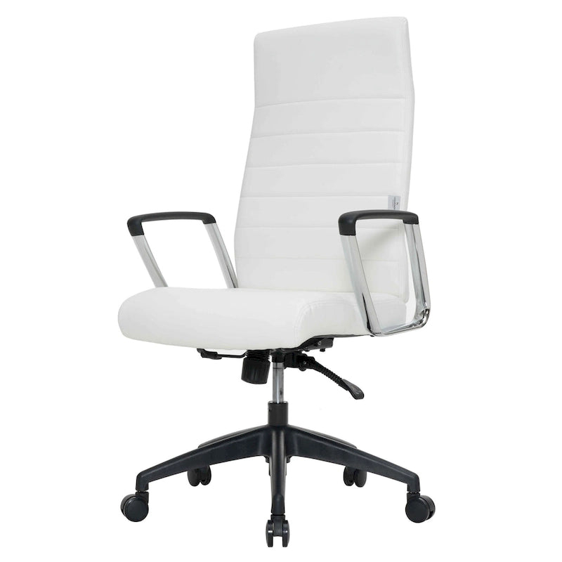 Chaise de bureau de conférence moderne en cuir à dossier haut