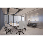 Chaise de bureau de conférence moderne en cuir à dossier haut