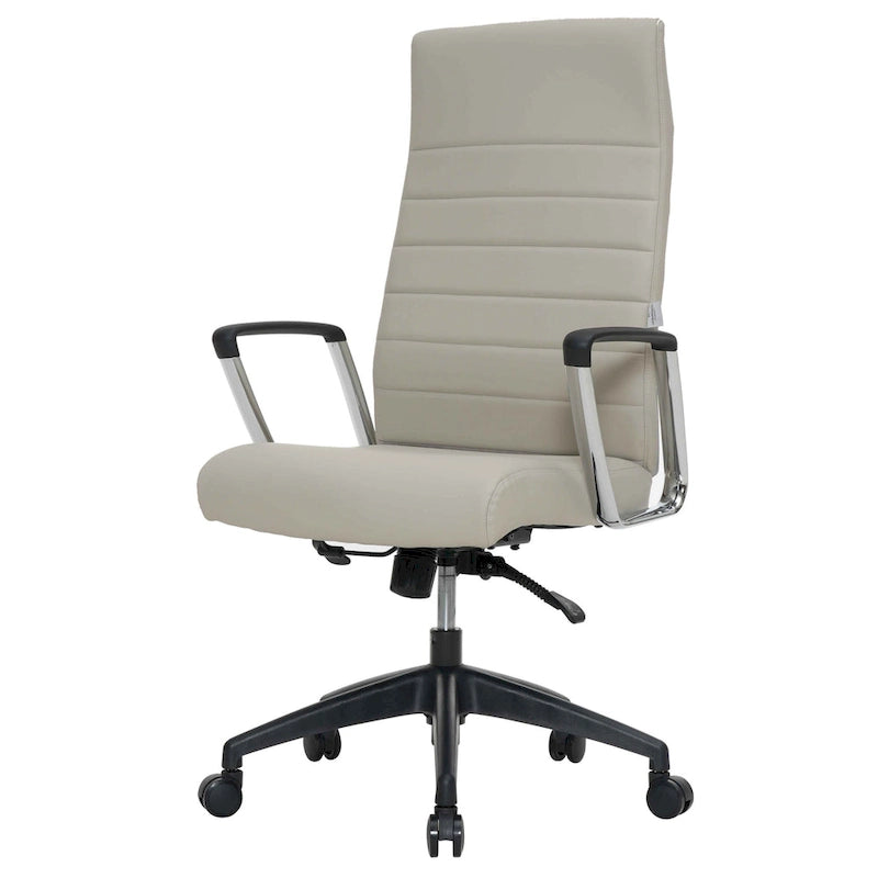 Chaise de bureau de conférence moderne en cuir à dossier haut