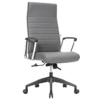 Chaise de bureau de conférence moderne en cuir à dossier haut