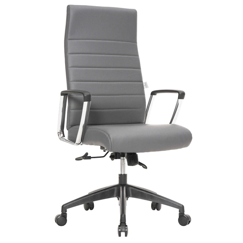 Chaise de bureau de conférence moderne en cuir à dossier haut