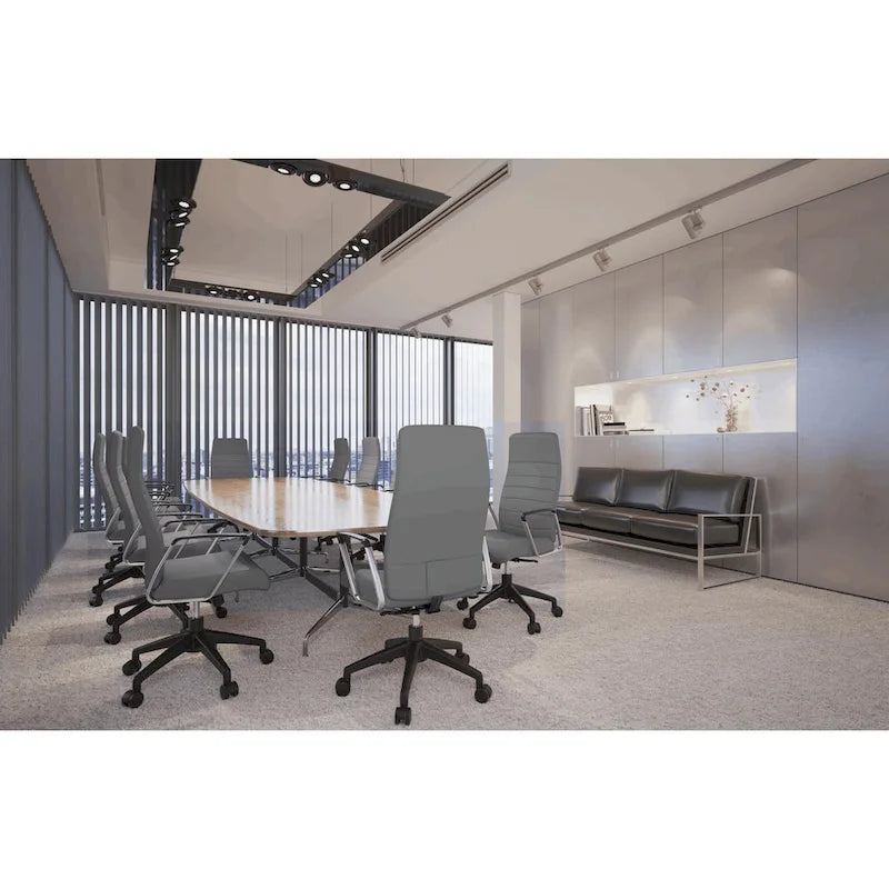 Chaise de bureau de conférence moderne en cuir à dossier haut