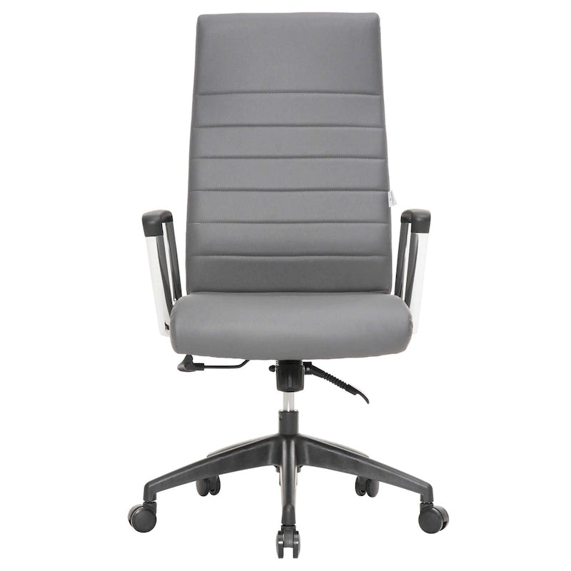 Chaise de bureau de conférence moderne en cuir à dossier haut
