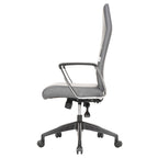Chaise de bureau de conférence moderne en cuir à dossier haut