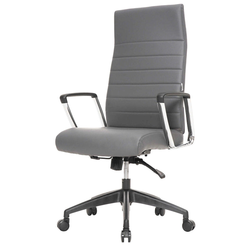 Chaise de bureau de conférence moderne en cuir à dossier haut