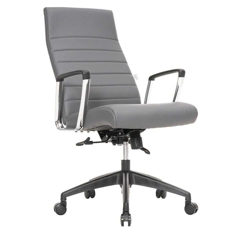 Chaise de bureau de conférence moderne en cuir à dossier haut