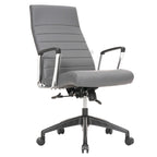 Chaise de bureau de conférence moderne en cuir à dossier haut