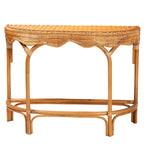 Console en rotin brun naturel style bohème moderne