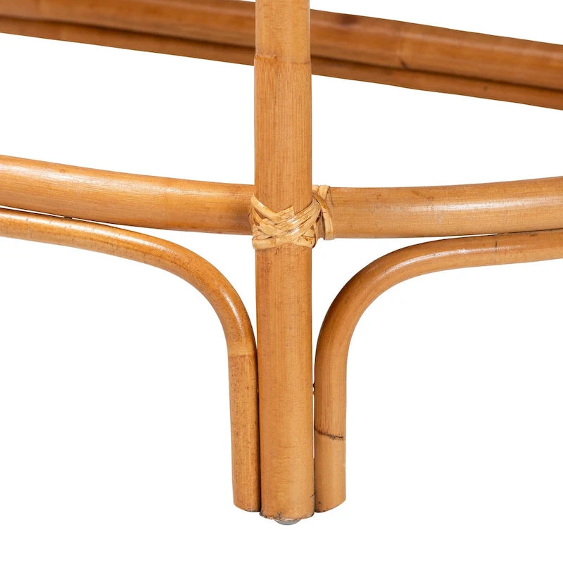 Console en rotin brun naturel style bohème moderne