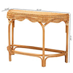Console en rotin brun naturel style bohème moderne