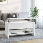 Table basse relevable, bout de canapé, table d'appoint, bois manufacturé - 80 x 50 x 42,4 cm
