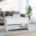Table basse relevable, bout de canapé, table d'appoint, bois manufacturé - 80 x 50 x 42,4 cm