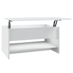 Table basse relevable, bout de canapé, table d'appoint, bois manufacturé - 80 x 50 x 42,4 cm