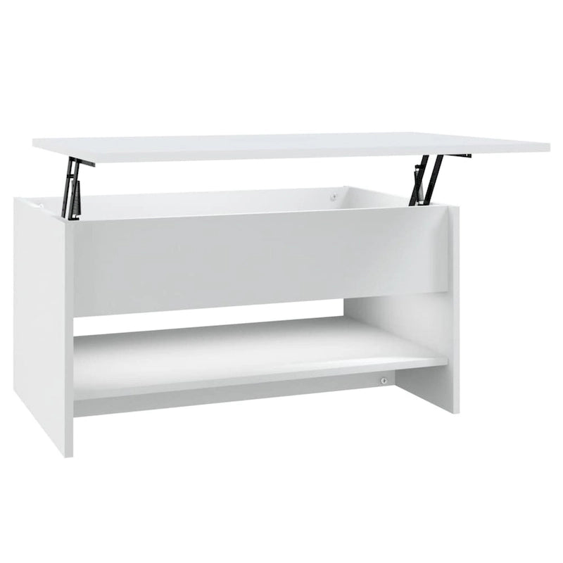 Table basse relevable, bout de canapé, table d'appoint, bois manufacturé - 80 x 50 x 42,4 cm