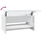 Table basse relevable, bout de canapé, table d'appoint, bois manufacturé - 80 x 50 x 42,4 cm