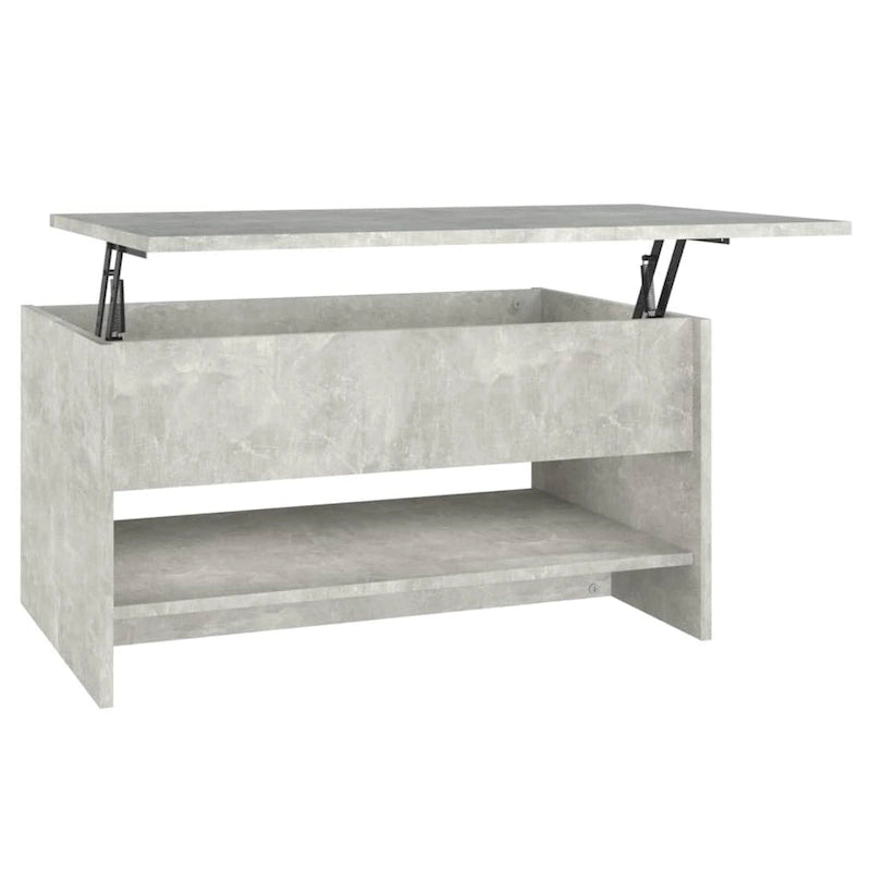 Table basse relevable, bout de canapé, table d'appoint, bois manufacturé - 80 x 50 x 42,4 cm