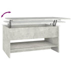 Table basse relevable, bout de canapé, table d'appoint, bois manufacturé - 80 x 50 x 42,4 cm