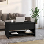Table basse relevable, bout de canapé, table d'appoint, bois manufacturé - 80 x 50 x 42,4 cm