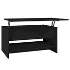 Table basse relevable, bout de canapé, table d'appoint, bois manufacturé - 80 x 50 x 42,4 cm