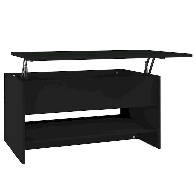 Table basse relevable, bout de canapé, table d'appoint, bois manufacturé - 80 x 50 x 42,4 cm