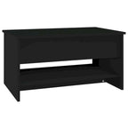Table basse relevable, bout de canapé, table d'appoint, bois manufacturé - 80 x 50 x 42,4 cm