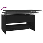 Table basse relevable, bout de canapé, table d'appoint, bois manufacturé - 80 x 50 x 42,4 cm