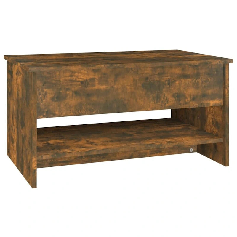 Table basse relevable, bout de canapé, table d'appoint, bois manufacturé - 80 x 50 x 42,4 cm