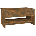 Table basse relevable, bout de canapé, table d'appoint, bois manufacturé - 80 x 50 x 42,4 cm