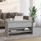 Table basse relevable, bout de canapé, table d'appoint, bois manufacturé - 80 x 50 x 42,4 cm