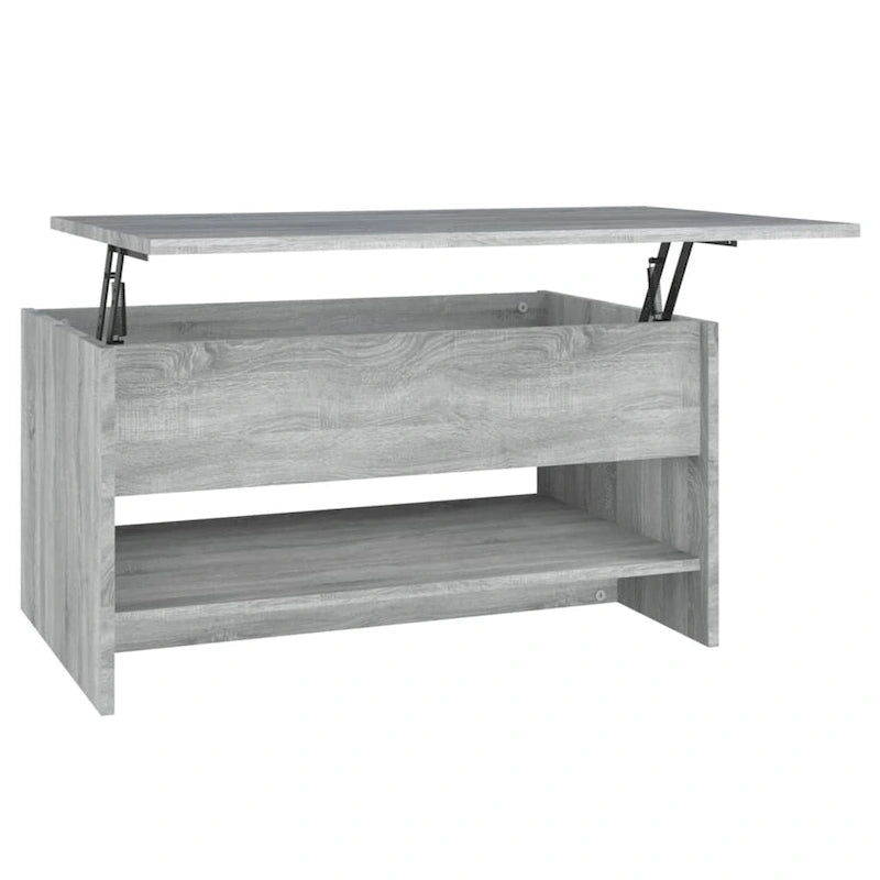 Table basse relevable, bout de canapé, table d'appoint, bois manufacturé - 80 x 50 x 42,4 cm