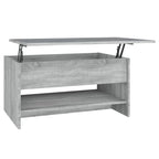 Table basse relevable, bout de canapé, table d'appoint, bois manufacturé - 80 x 50 x 42,4 cm