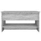 Table basse relevable, bout de canapé, table d'appoint, bois manufacturé - 80 x 50 x 42,4 cm